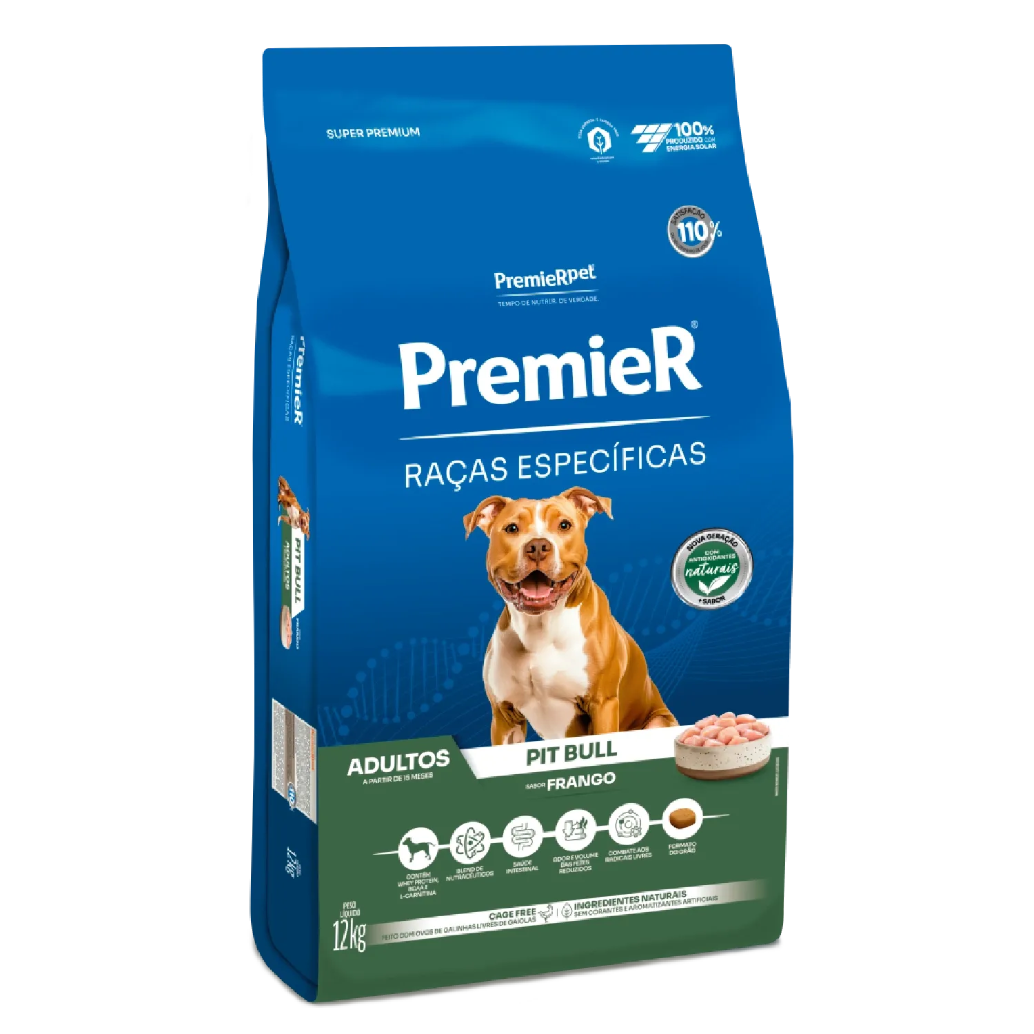 Racao Premier Racas Especificas Pitbull Adulto 12kg lateral